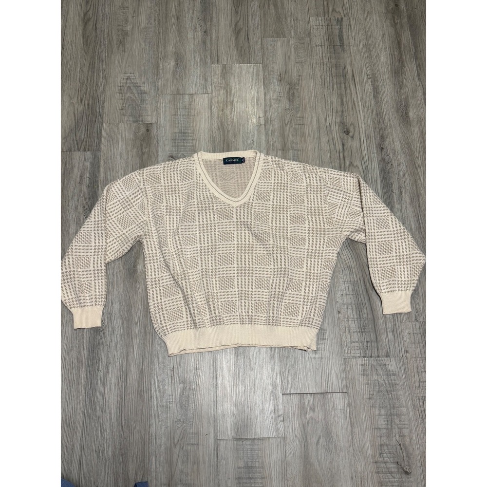 Carmel V-neck Knit Sweater Mens XL